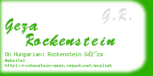 geza rockenstein business card